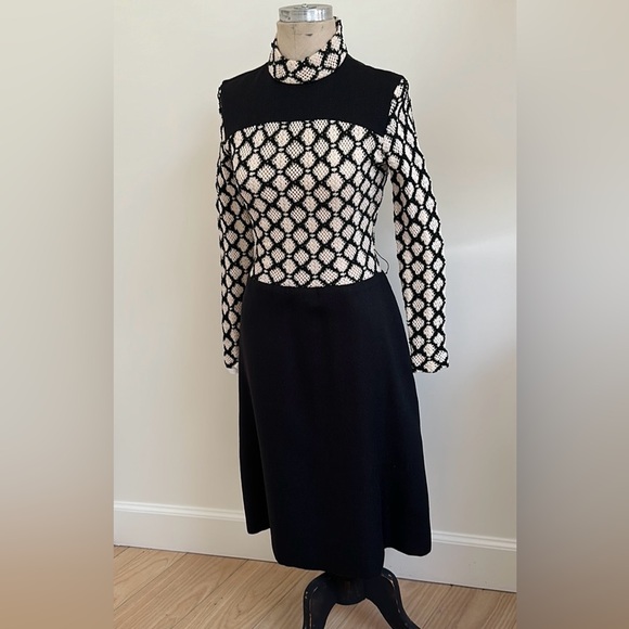 TEAL TRAINA knit dress 1970’s designer Vintage S - Picture 1 of 6